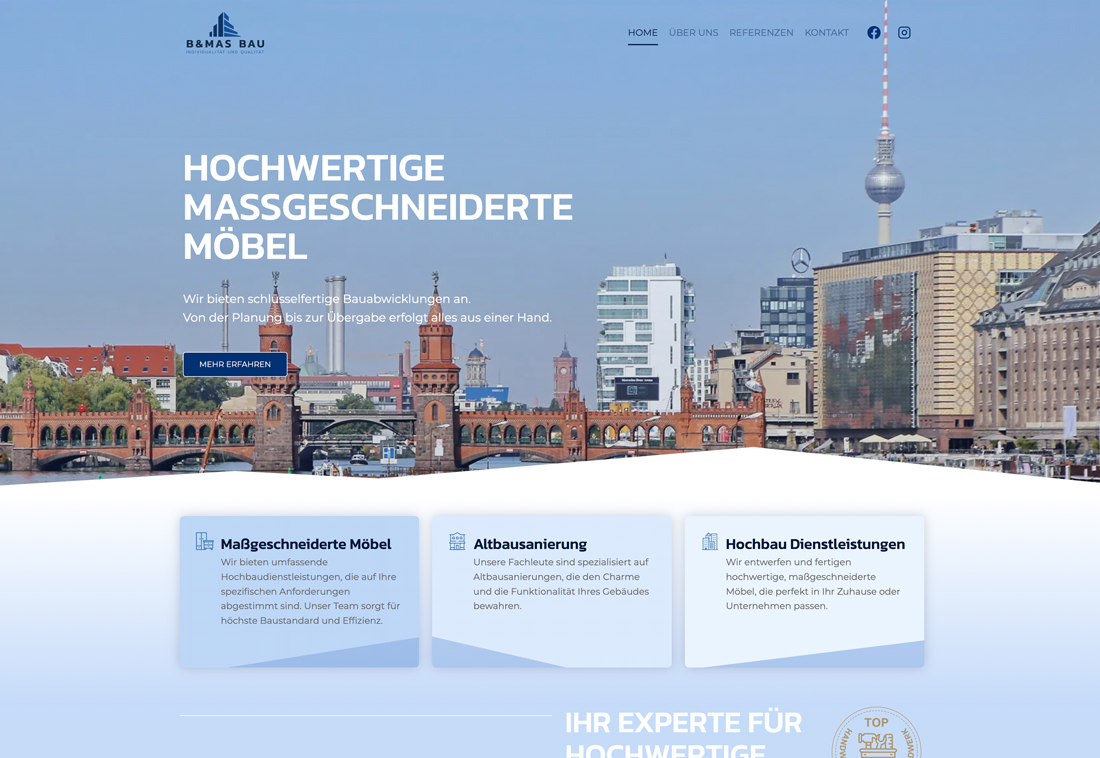 Website für Tischlerei