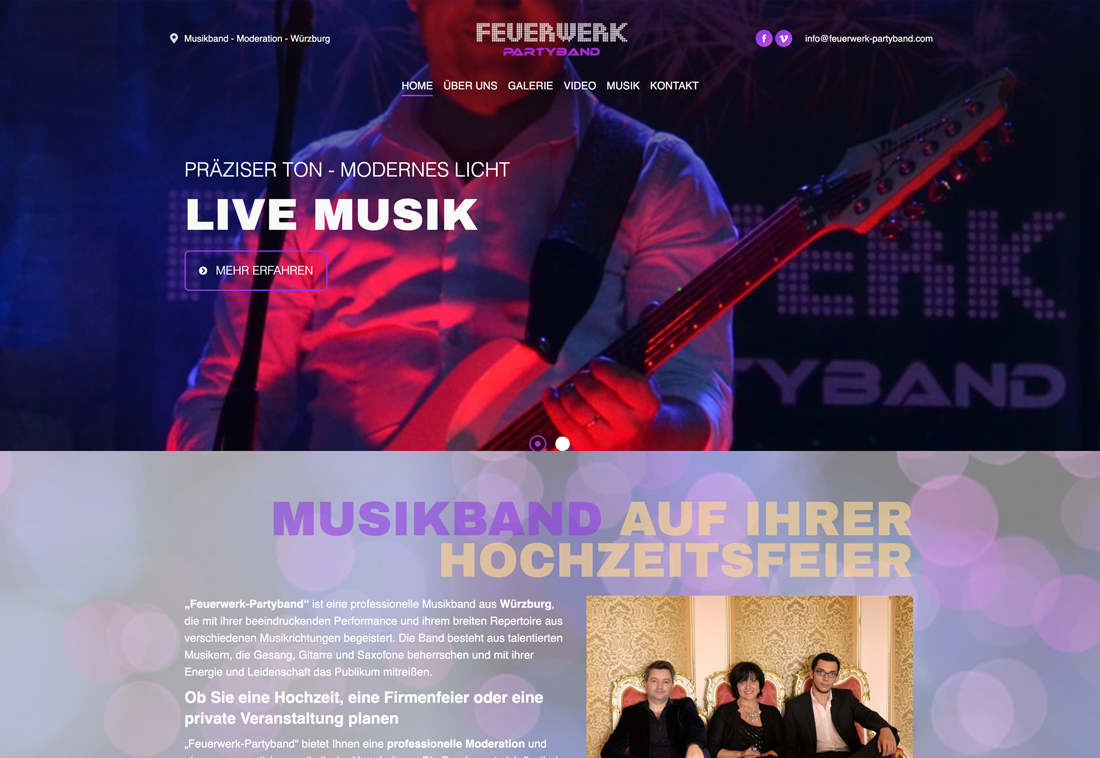 Website für Musikband